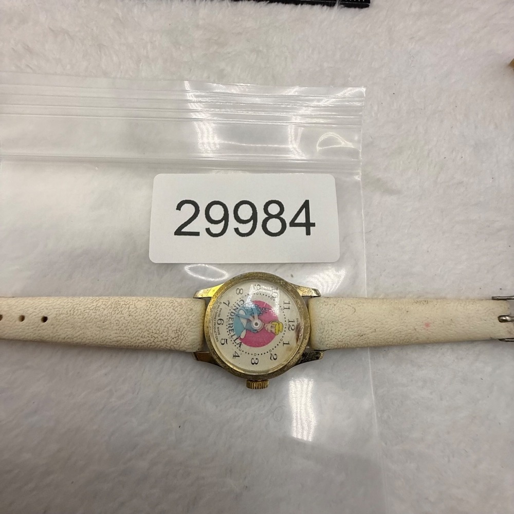 Vintage Disney Cinderella Wristwatch Silver Gold Tone Untested 7.5in - Picture 8 of 8
